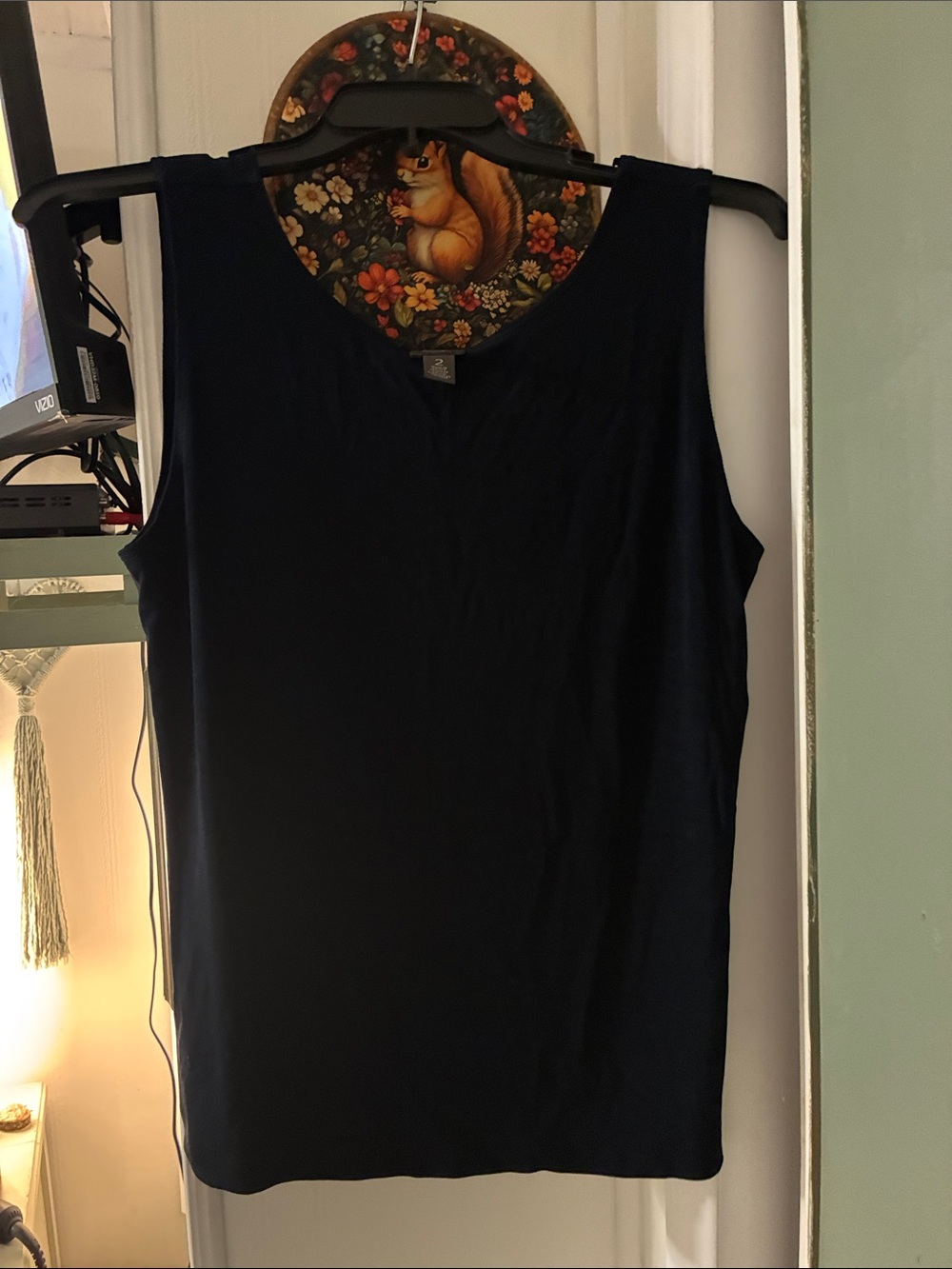 Women's Navy Sleeveless V-Neck Tank Top. Travelers by Chicos